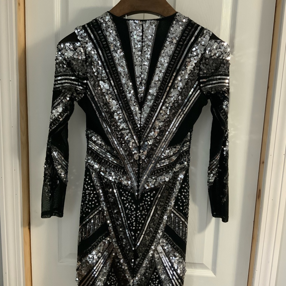 Sequin, long sleeve dress